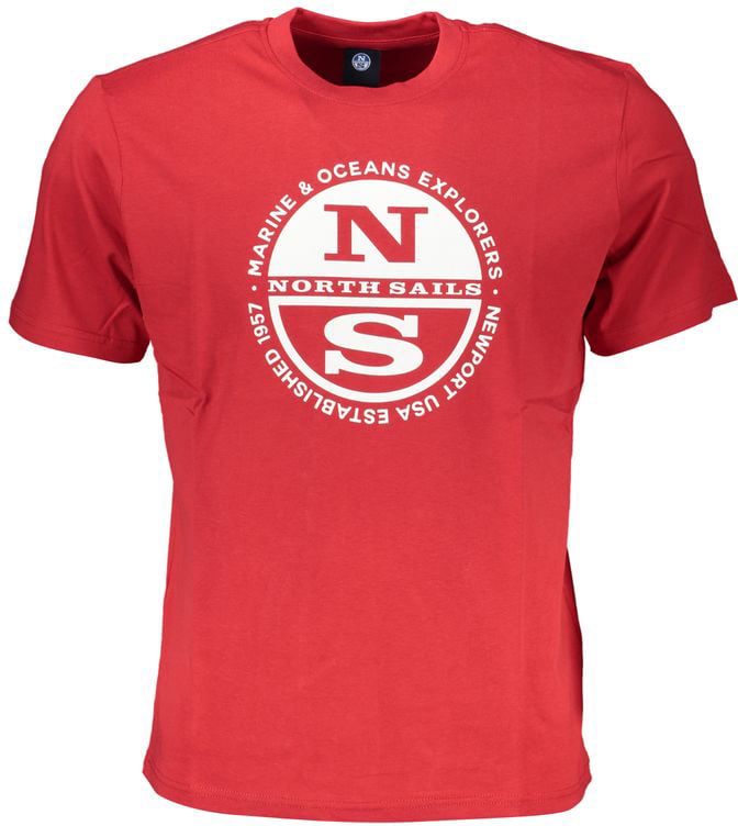 North Sails Rosso Cotton Mens T-Shirt Rood