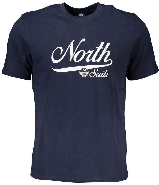 North Sails Blue Cotton Men T-Shirt Blauw