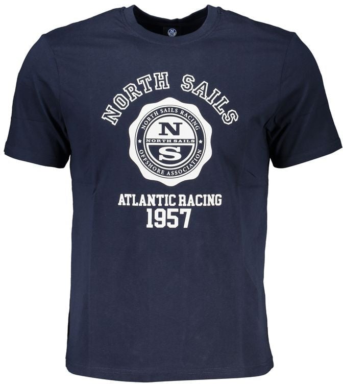 North Sails Blue Cotton Men's T-Shirt Blauw