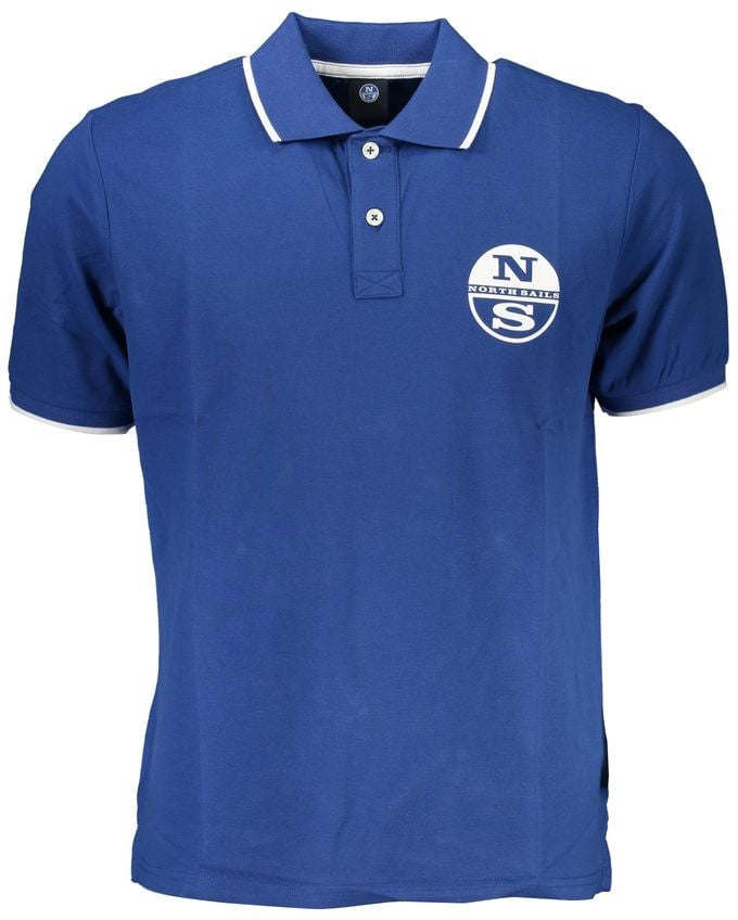 North Sails North Sails Blue Cotton Men Polo Shirt Blauw
