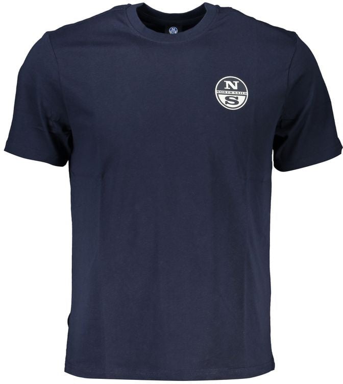 North Sails Blu Cotton Men T-Shirt Blauw