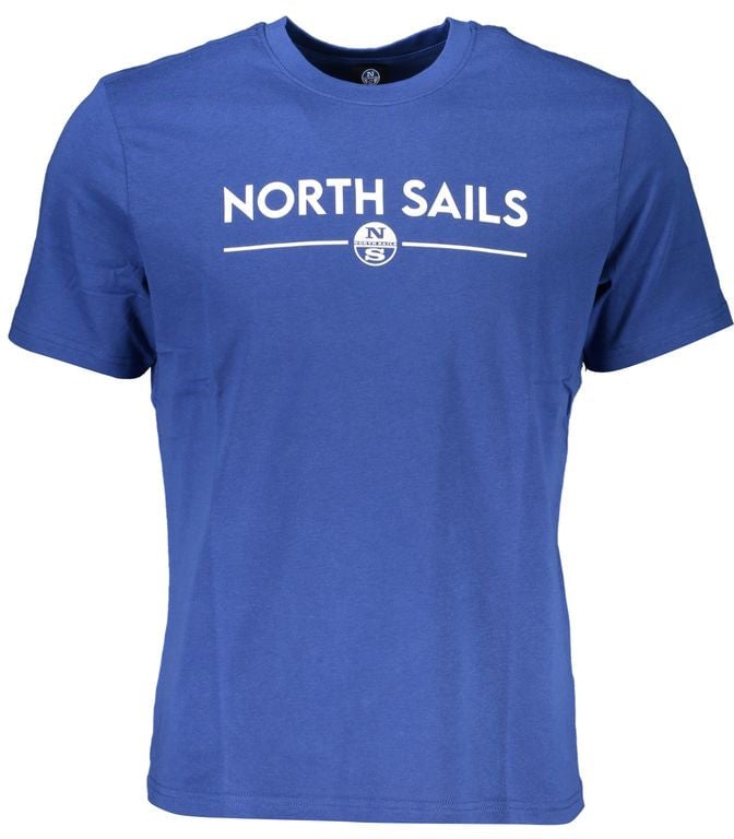 North Sails Blu Cotton Men T-Shirt Blauw