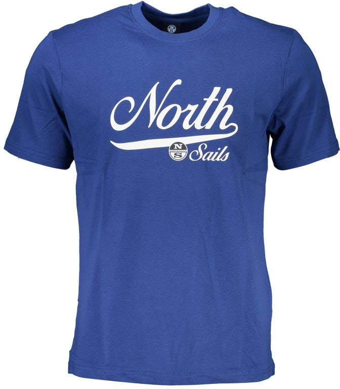 North Sails Blue Cotton Men T-Shirt Blauw
