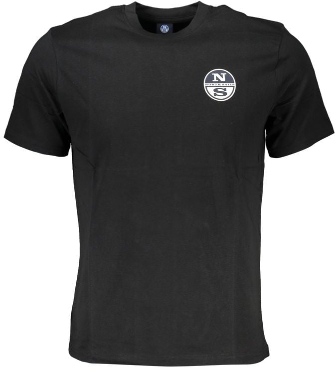 North Sails North Sails Black Cotton Men T-Shirt Zwart