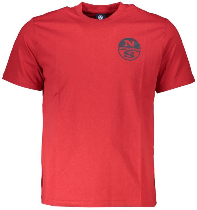 North Sails North Sails Rosso Cotton Men T-Shirt Rood