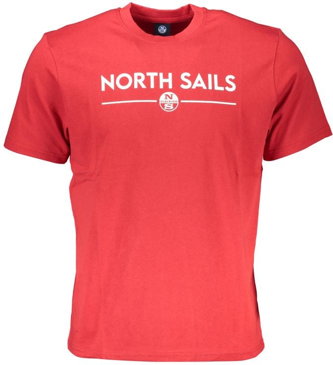North Sails Rosso Cotton Men T-Shirt Rood