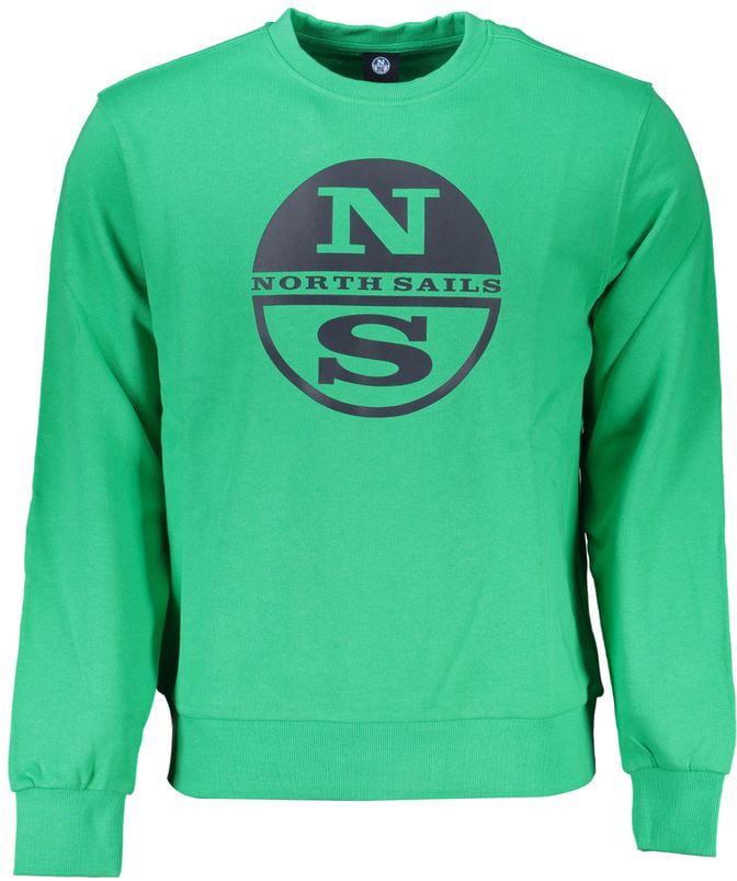 North Sails Green Cotton Men Sweater Groen