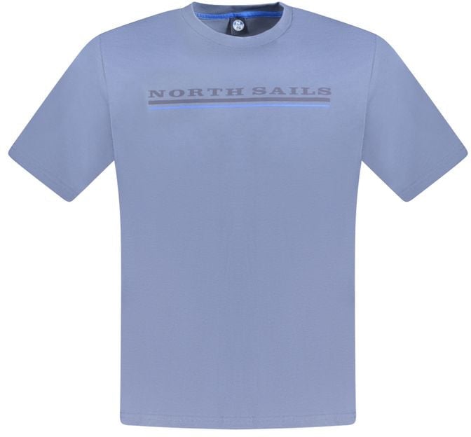 North Sails Blu Cotton Men T-Shirt Blauw