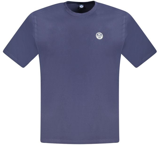 North Sails North Sails Blue Cotton Men T-Shirt Blauw