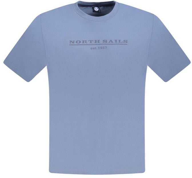 North Sails North Sails Blue Cotton Men T-Shirt Blauw