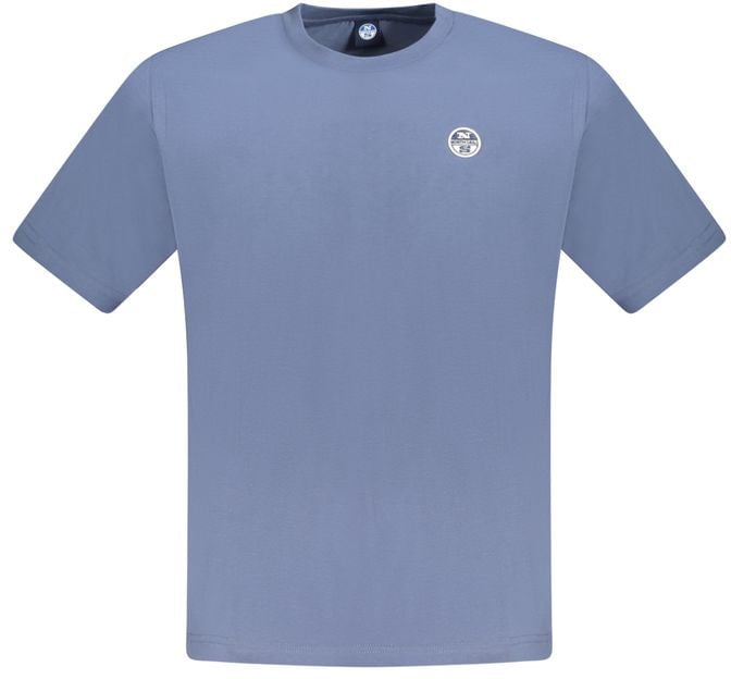 North Sails Blue Cotton Men T-Shirt Blauw