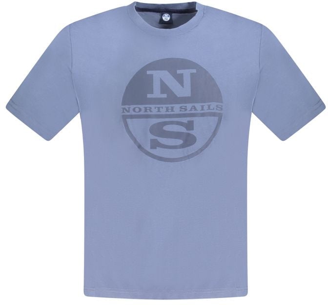 North Sails North Sails Blue Cotton Men T-Shirt Blauw