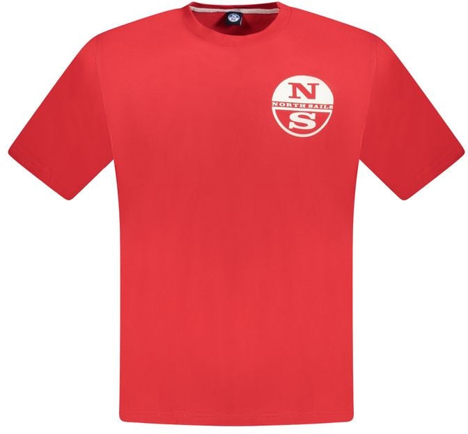 North Sails Rosso Cotton Men T-Shirt Rood
