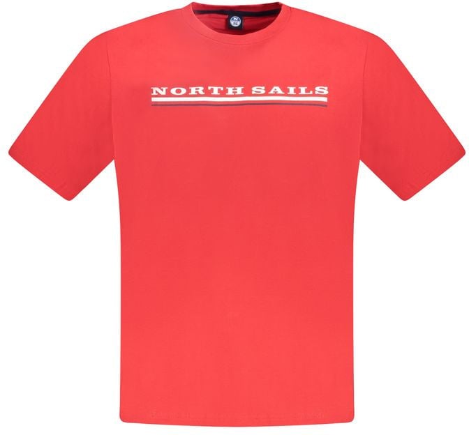 North Sails North Sails Rosso Cotton Men T-Shirt Rood