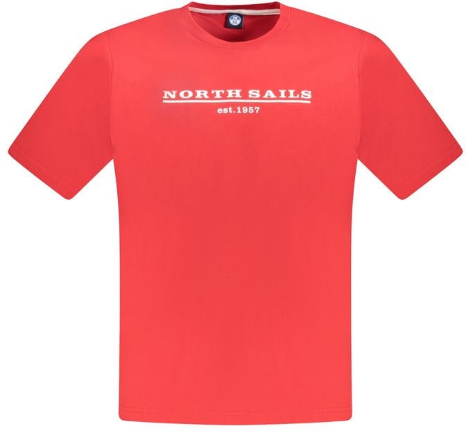 North Sails North Sails Red Cotton Men T-Shirt Rood