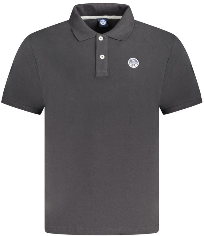 North Sails Black Cotton Mens Polo Shirt Zwart