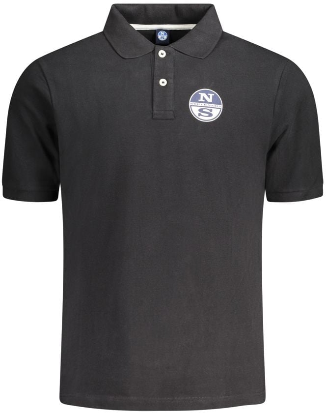 North Sails Black Cotton Men's Polo Shirt Zwart