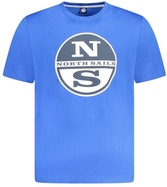 North Sails Blue Cotton Men's T-Shirt Blauw