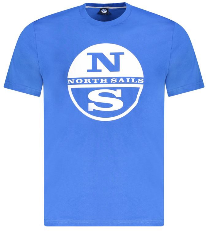 North Sails North Sails Blue Cotton Men's T-Shirt Blauw