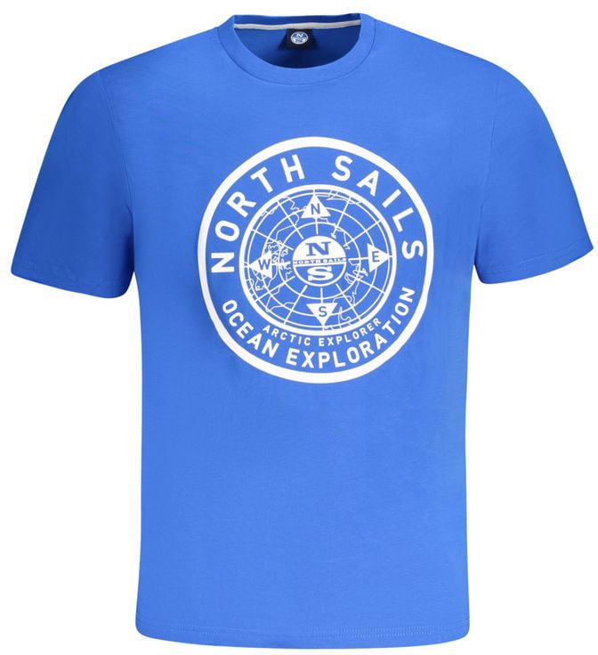 North Sails Blue Cotton Men's T-Shirt Blauw