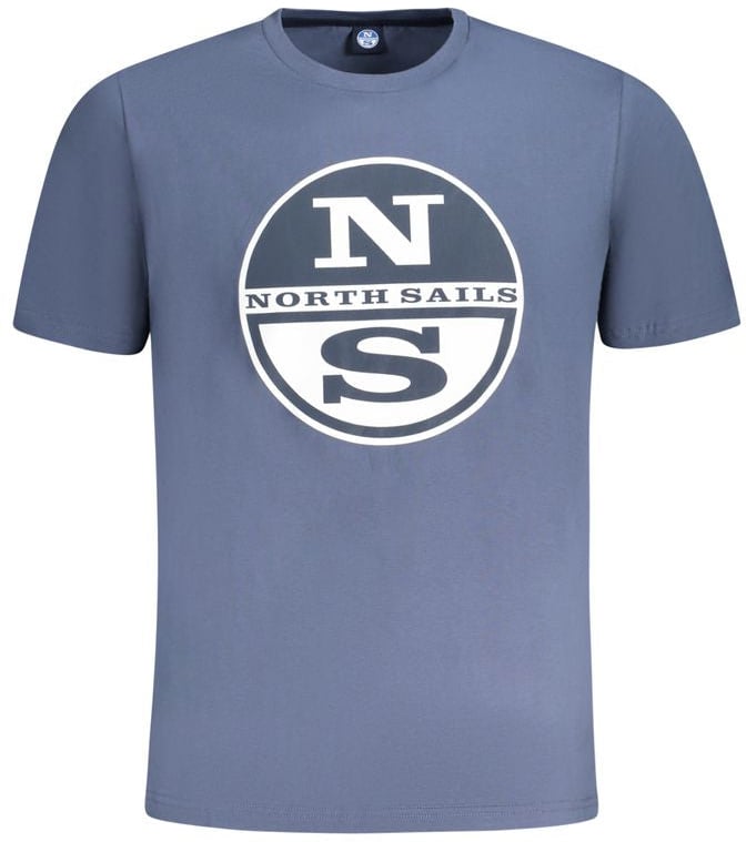 North Sails Blue Cotton Men T-Shirt Blauw