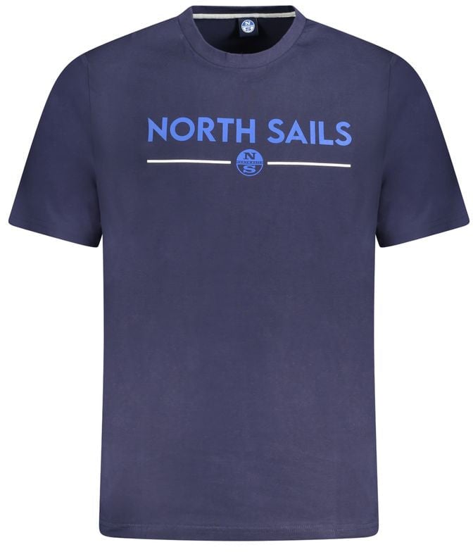 North Sails Blue Cotton Men T-Shirt Blauw