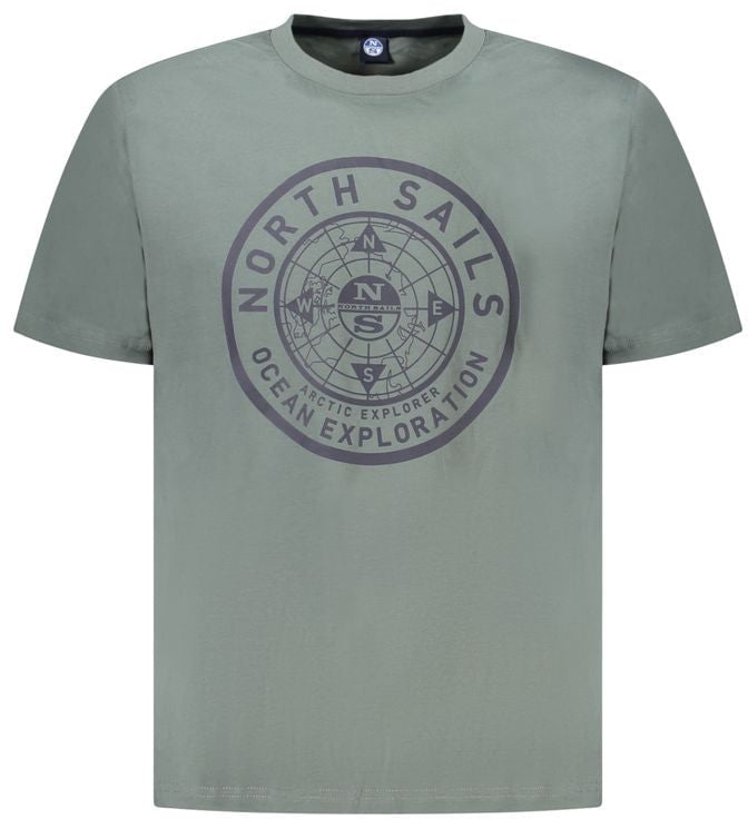 North Sails North Sails Verde Cotton Men T-Shirt Groen