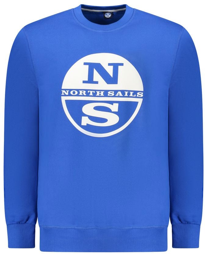 North Sails Blue Cotton Men Sweatshirt Blauw