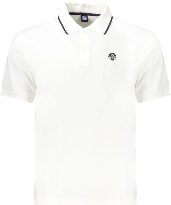 North Sails White Cotton Men Polo-Shirt Wit