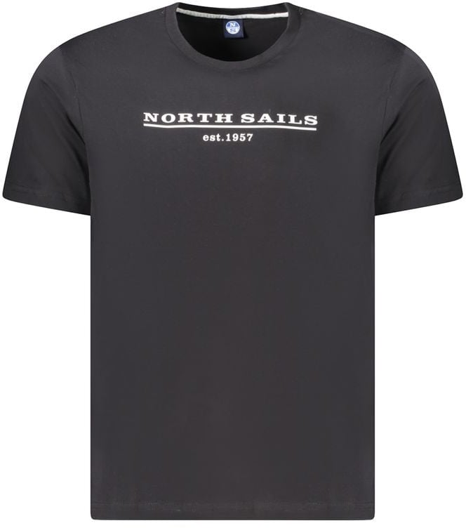 North Sails Black Cotton Men's T-Shirt Zwart
