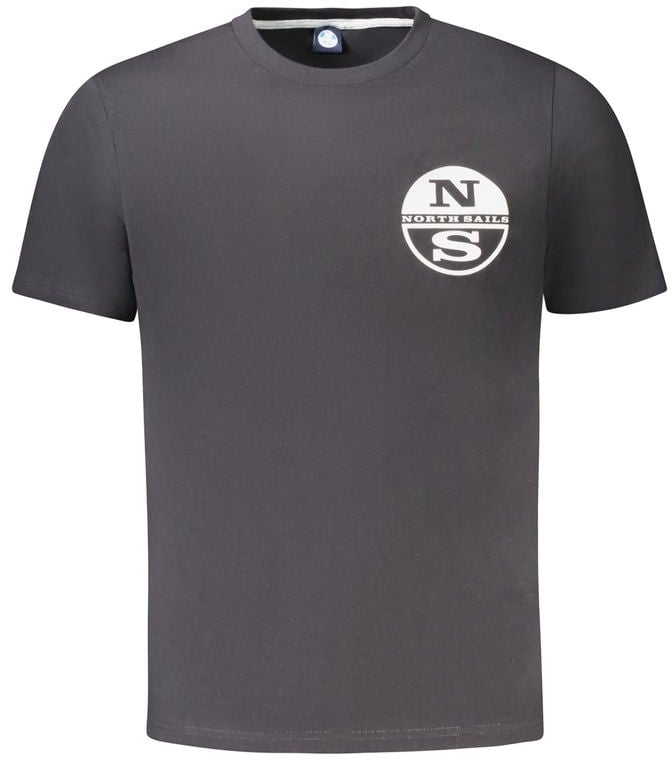 North Sails North Sails Black Cotton Men's T-Shirt Zwart