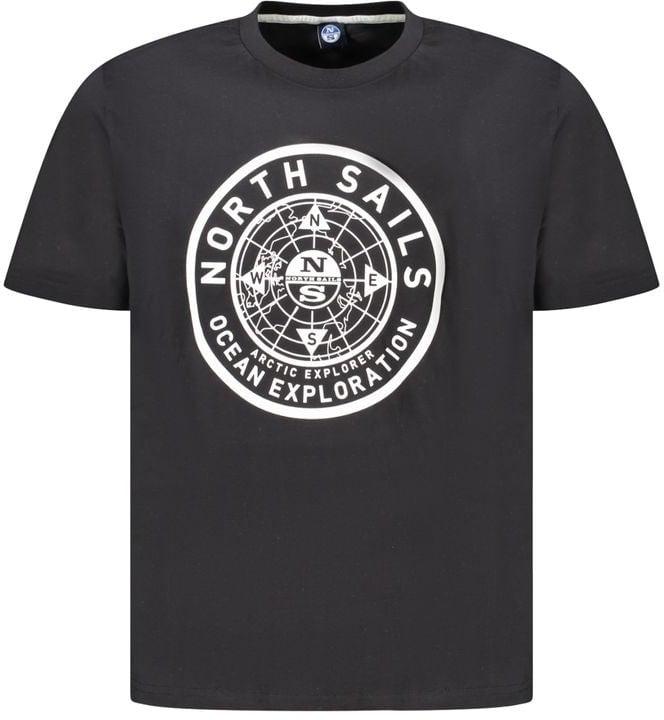 North Sails Black Cotton Men's T-Shirt Zwart