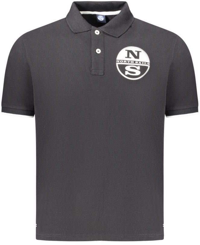 North Sails Black Cotton Men Polo Zwart