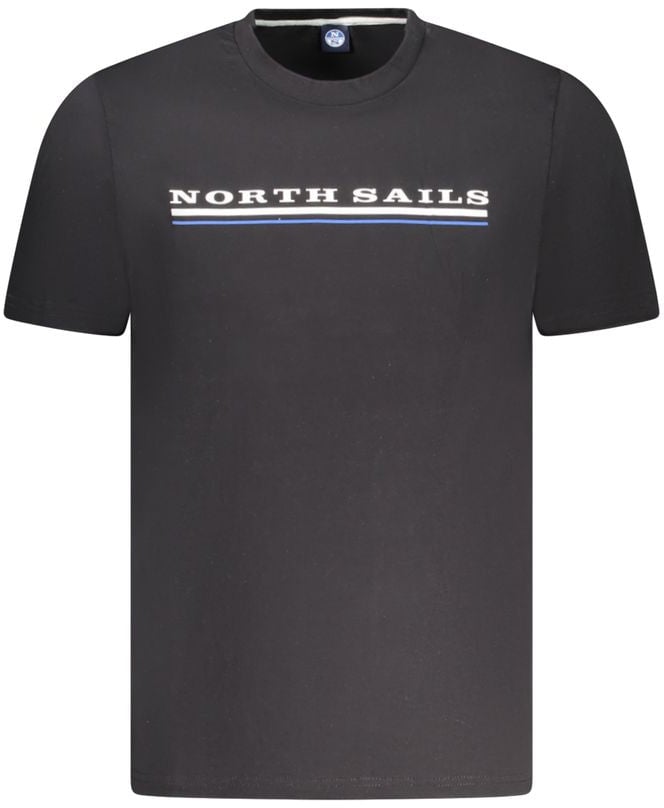 North Sails North Sails Black Cotton Men T-Shirt Zwart