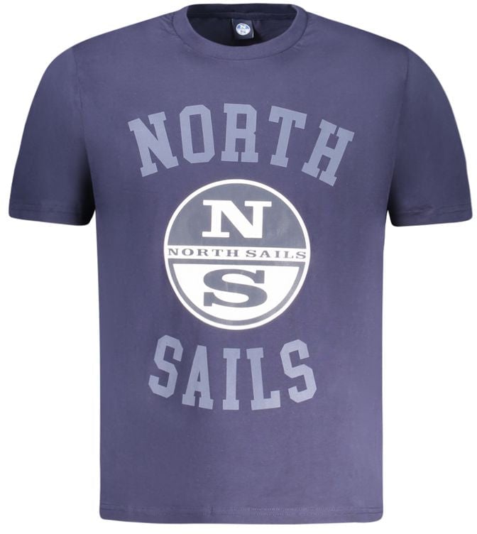 North Sails Blue Cotton Men's T-Shirt Blauw
