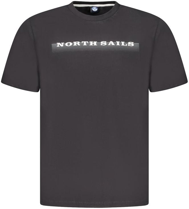 North Sails Black Cotton Men's T-Shirt Zwart