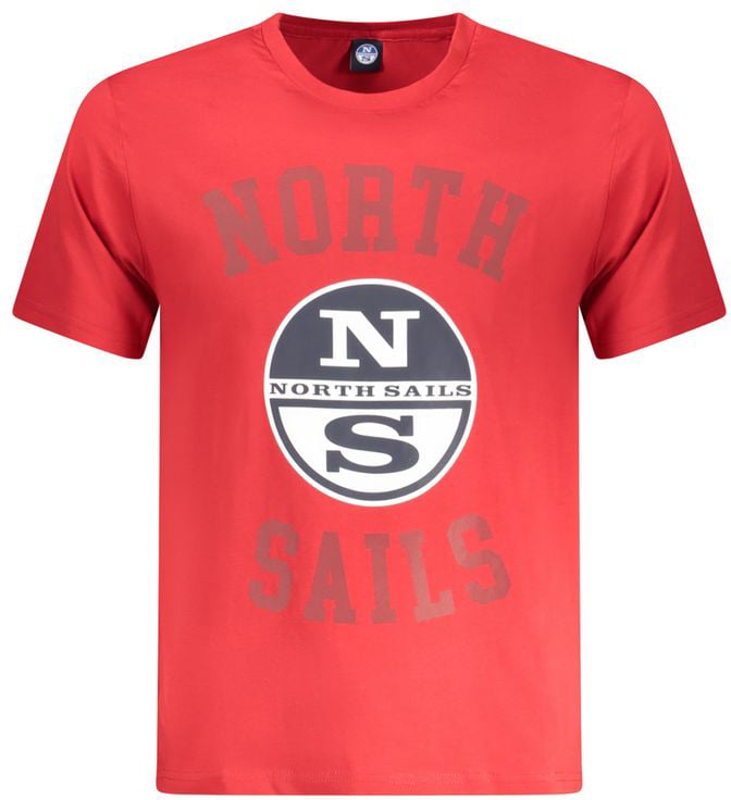 North Sails Rosso Cotton Mens T-Shirt Rood