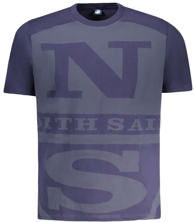 North Sails Blue Cotton Men T-Shirt Blauw