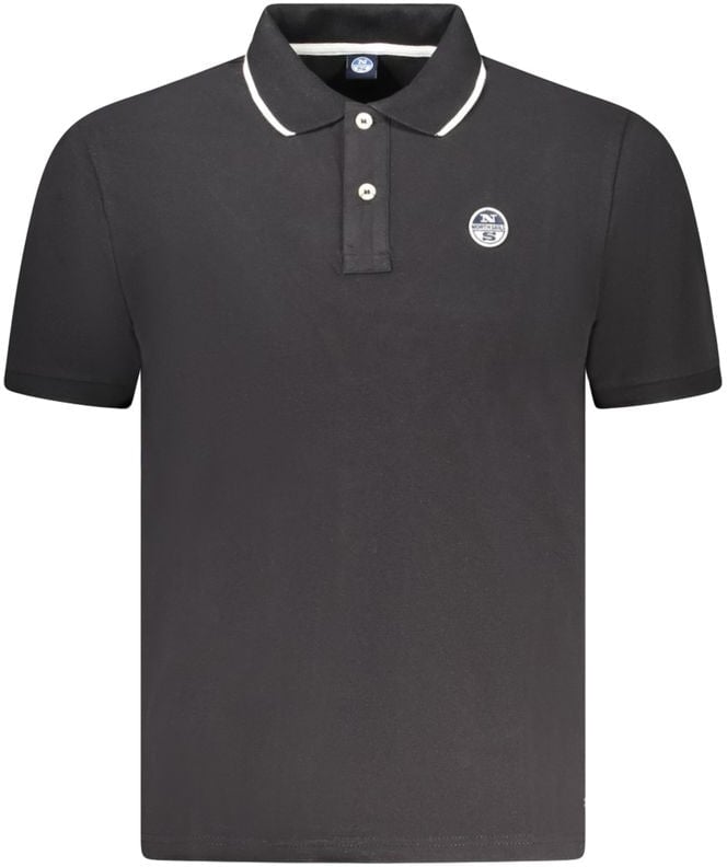 North Sails Black Cotton Mens Polo Shirt Zwart