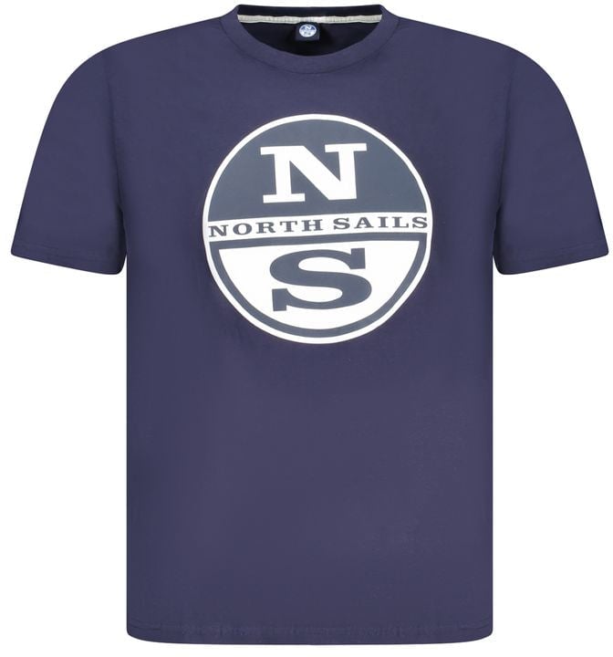 North Sails Blu Cotton Men T-Shirt Blauw