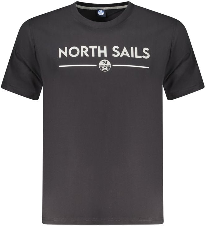 North Sails Black Cotton Men T-Shirt Zwart