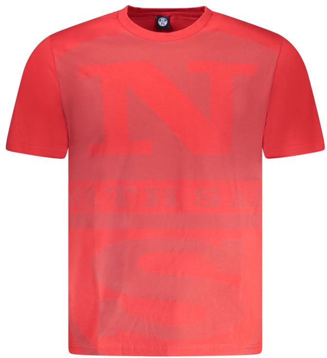North Sails Red Cotton Men T-Shirt Rood