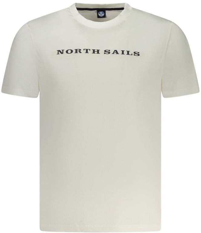 North Sails White Cotton Men T-Shirt Wit