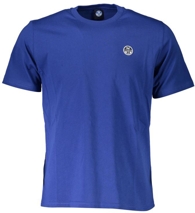 North Sails Blue Cotton Men T-Shirt Blauw