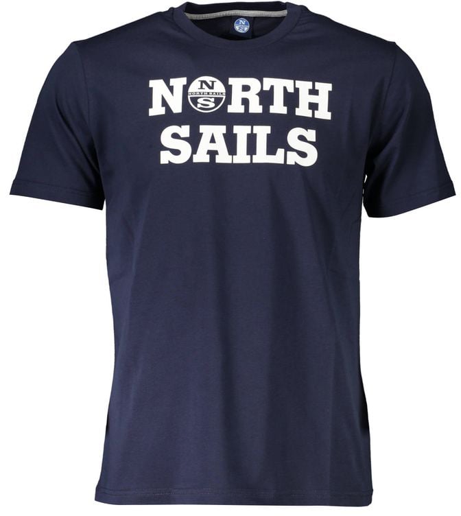 North Sails North Sails Blue Cotton Men's T-Shirt Blauw