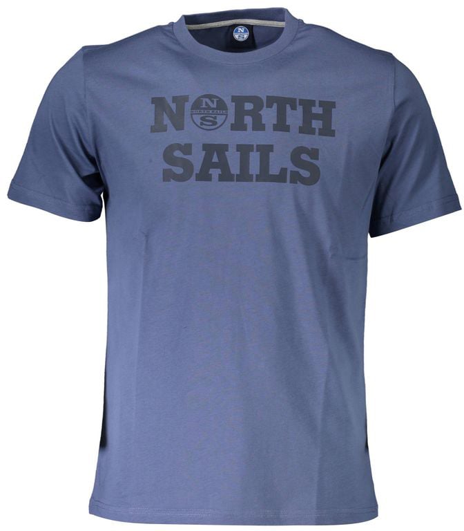 North Sails North Sails Blue Cotton Men T-Shirt Blauw