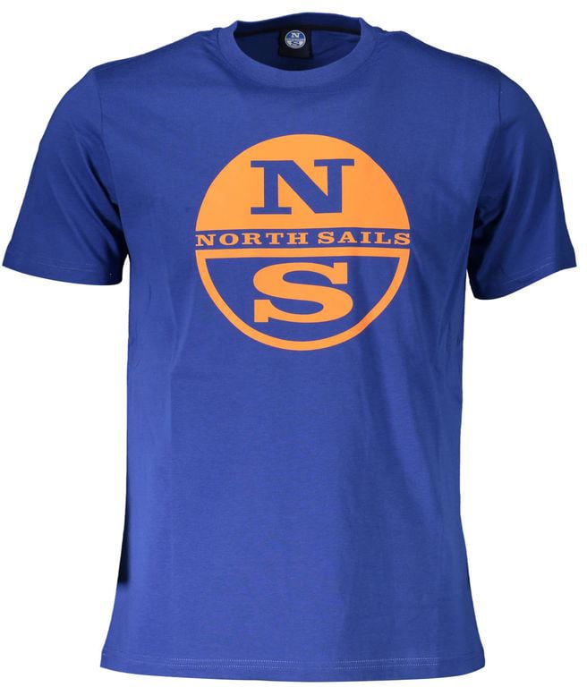 North Sails North Sails Blue Cotton Men T-Shirt Blauw