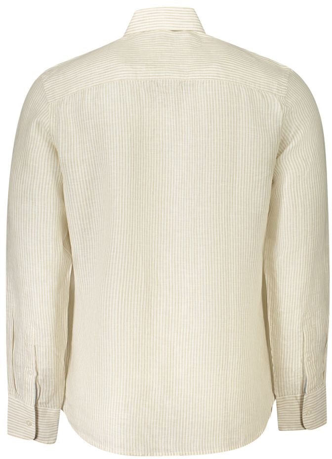 North Sails Beige Linen Men Shirt Beige