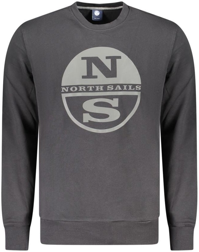 North Sails North Sails Black Cotton Men Sweatshirt Zwart