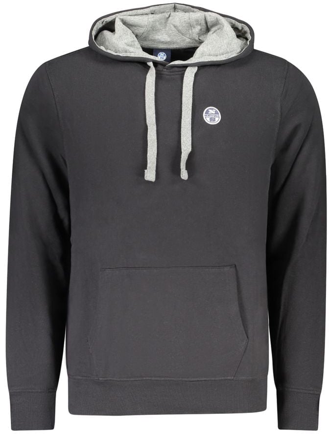 North Sails Black Cotton Men Sweatshirt Zwart